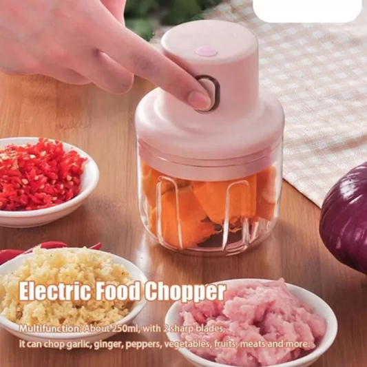 Single Bowl Usb Rechargeable Mini Grinder Food Chopper for Kitchen (250ml)