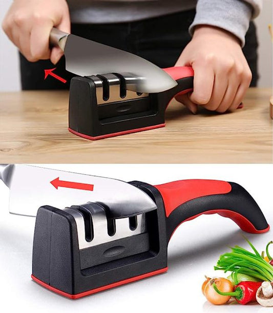 "3-in-1 Diamond Sharpener & Ceramic Peeler Kit  For Your Kitchen– 3-Stage Professional Edges for Meat, Fruits & Vegetables"