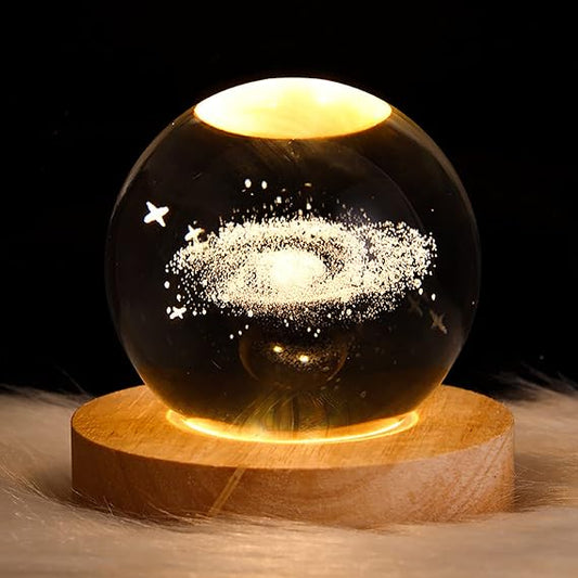3d Galaxy Crystal Ball Night Light , For Home Decor – Moon Lamp – World Lamp – Satellite Lamp