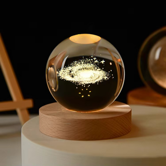 3d Galaxy Crystal Ball Night Light , For Home Decor – Moon Lamp – World Lamp – Satellite Lamp
