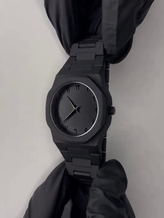 Arabic Dial Black Aura Arabic Watch For Men – Trendy Fiber Plastic Timepiece